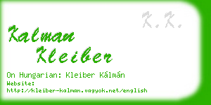 kalman kleiber business card