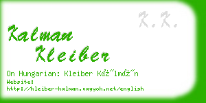 kalman kleiber business card